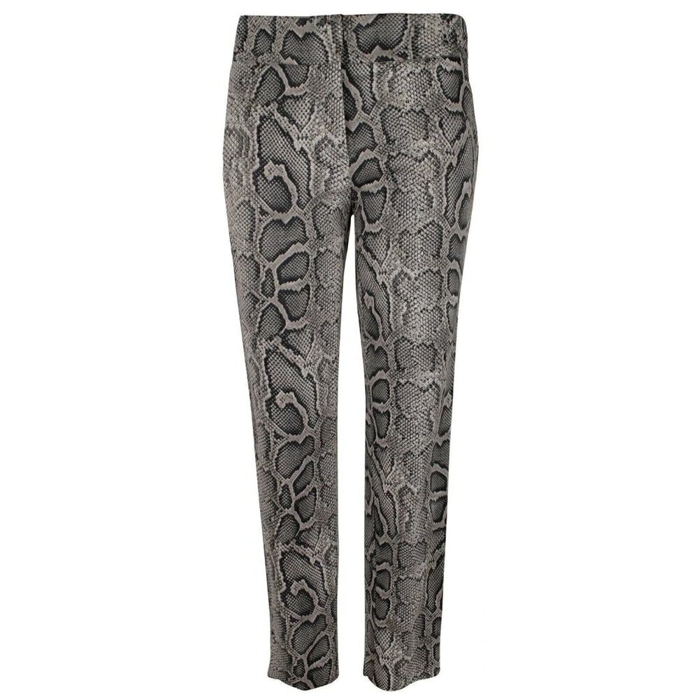 Michael Kors Plus Size Snakeskin Print Stretch Twill Pants 14W Malachite Grey - Picture 2 of 9